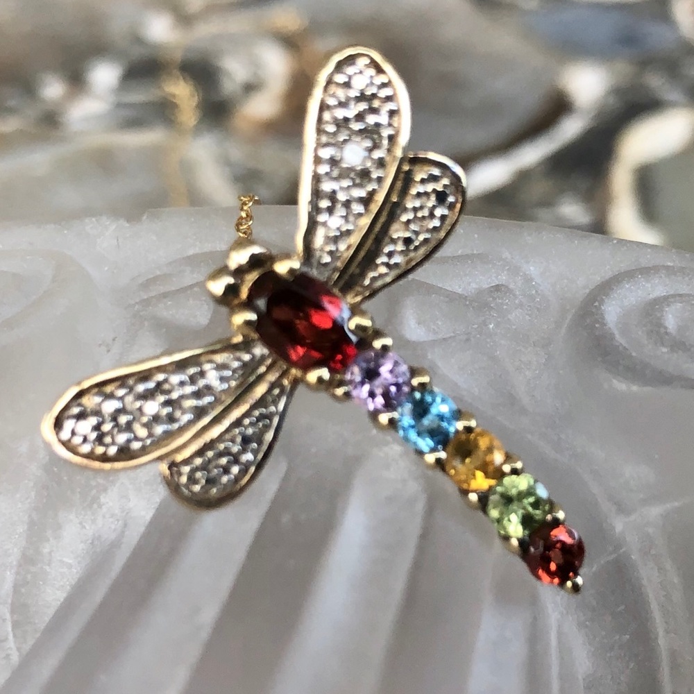 Pangea Mines 18K gold plated dragonfly
